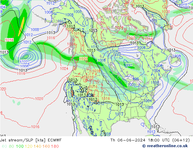 Polarjet/Bodendruck ECMWF Do 06.06.2024 18 UTC