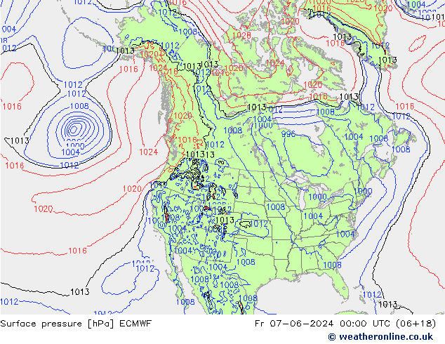 pression de l'air ECMWF ven 07.06.2024 00 UTC