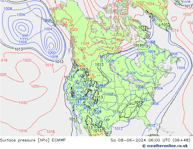 Luchtdruk (Grond) ECMWF za 08.06.2024 06 UTC