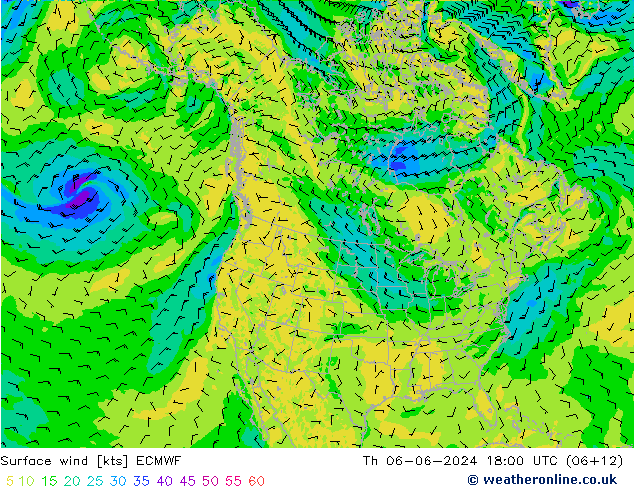 Bodenwind ECMWF Do 06.06.2024 18 UTC