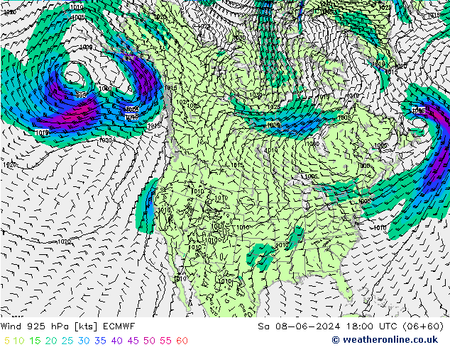 Wind 925 hPa ECMWF Sa 08.06.2024 18 UTC