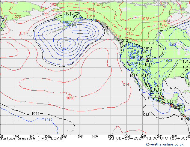 Yer basıncı ECMWF Cts 08.06.2024 18 UTC