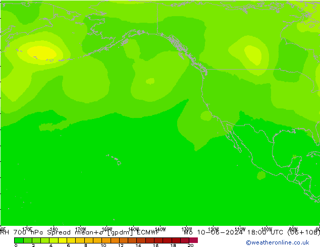 RH 700 hPa Spread ECMWF Seg 10.06.2024 18 UTC