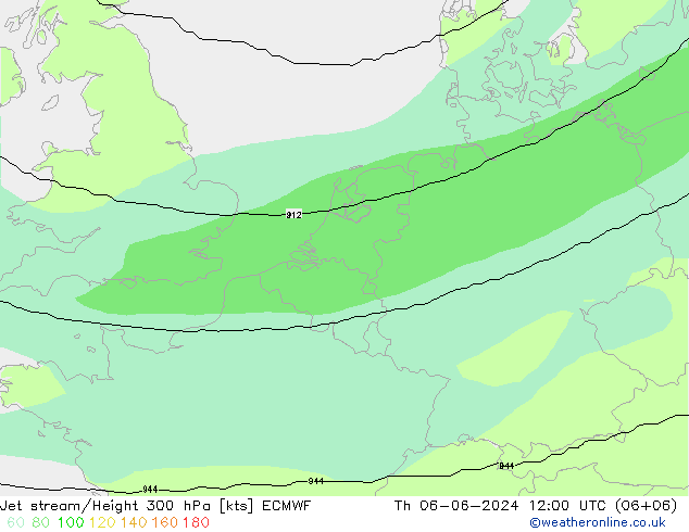 Prąd strumieniowy ECMWF czw. 06.06.2024 12 UTC