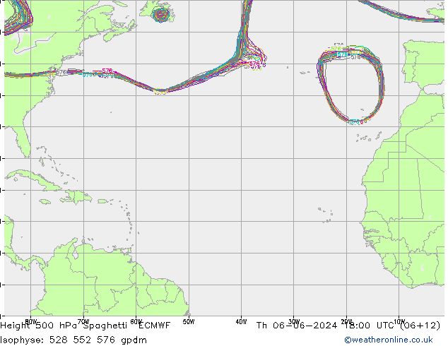 Géop. 500 hPa Spaghetti ECMWF jeu 06.06.2024 18 UTC