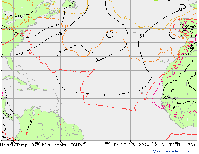 Height/Temp. 925 hPa ECMWF  07.06.2024 12 UTC