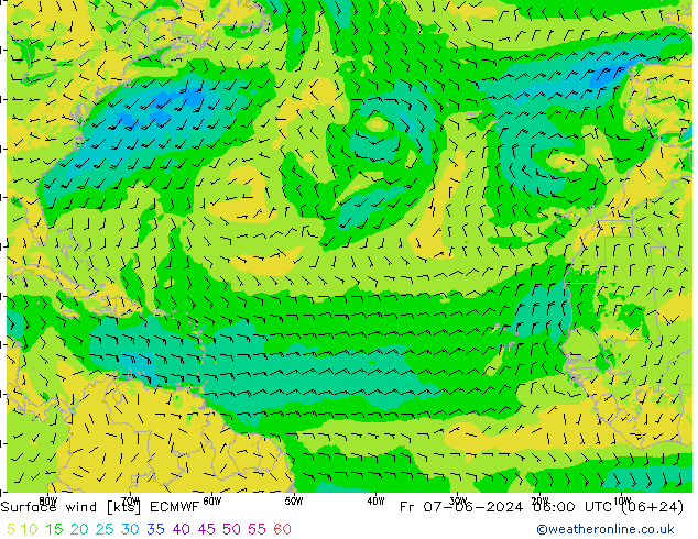 Wind 10 m ECMWF vr 07.06.2024 06 UTC