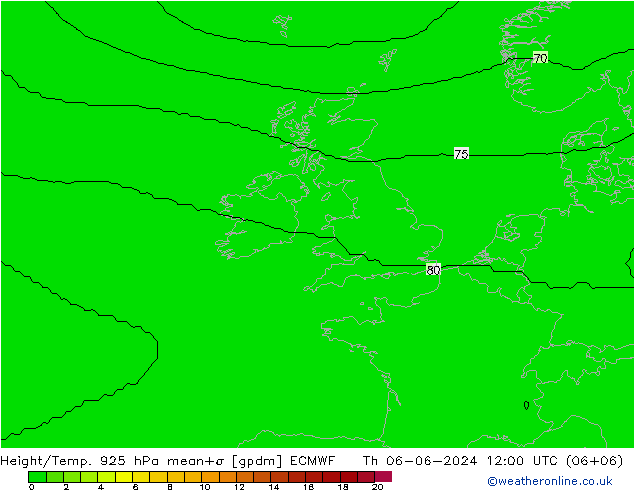 Height/Temp. 925 hPa ECMWF Qui 06.06.2024 12 UTC