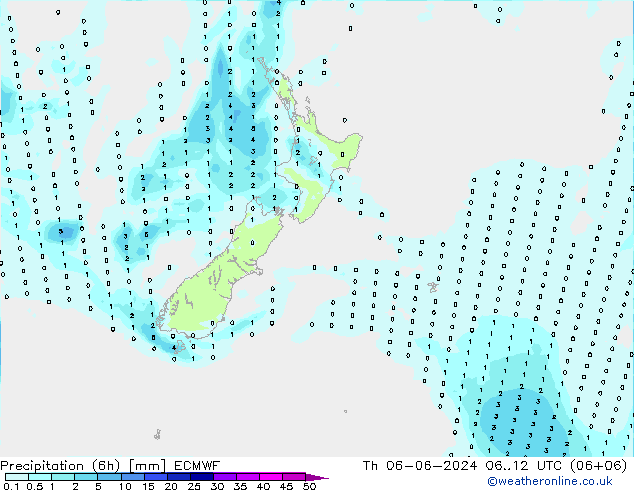 Yağış (6h) ECMWF Per 06.06.2024 12 UTC