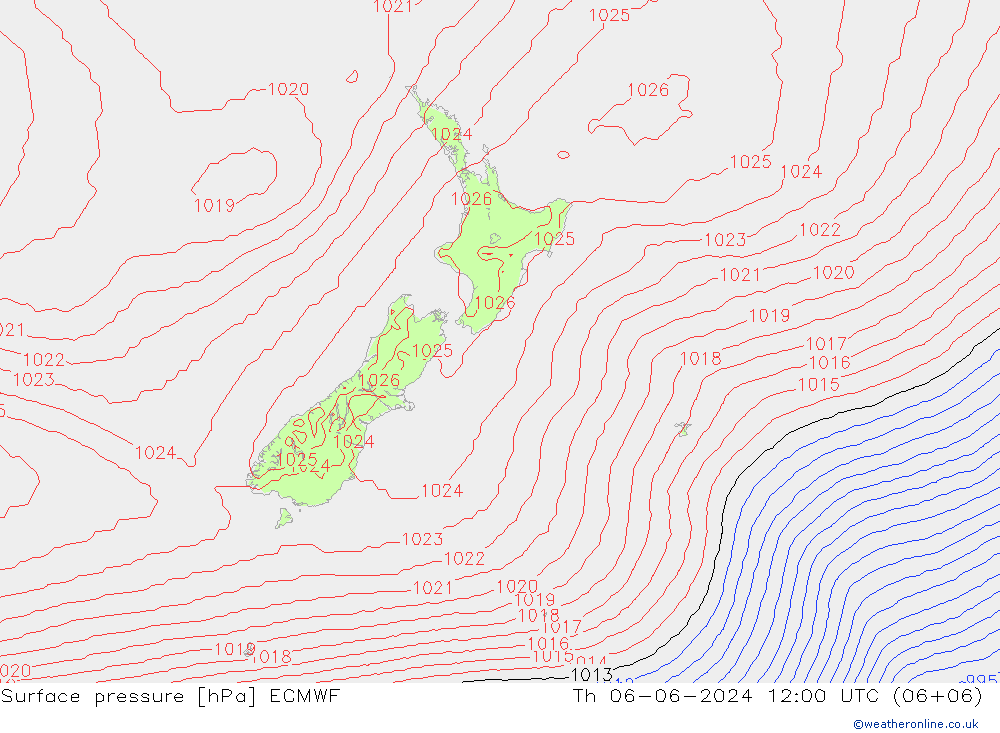 Yer basıncı ECMWF Per 06.06.2024 12 UTC