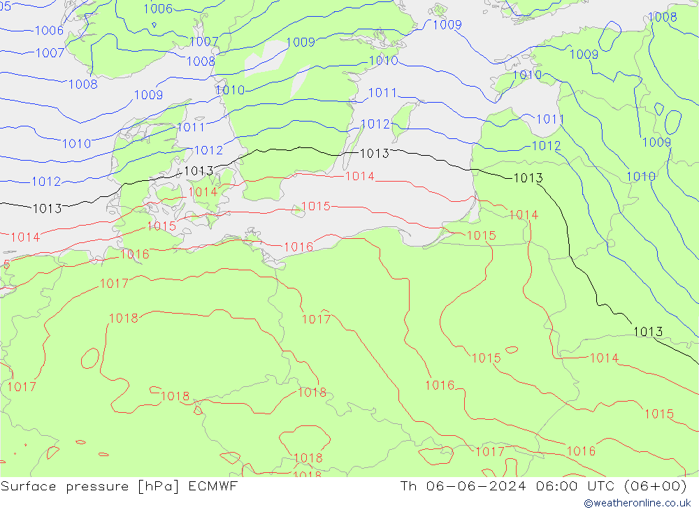 Yer basıncı ECMWF Per 06.06.2024 06 UTC