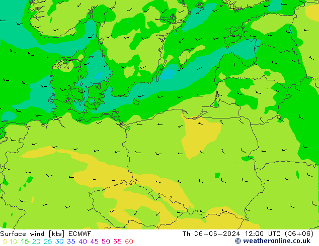 Surface wind ECMWF Th 06.06.2024 12 UTC