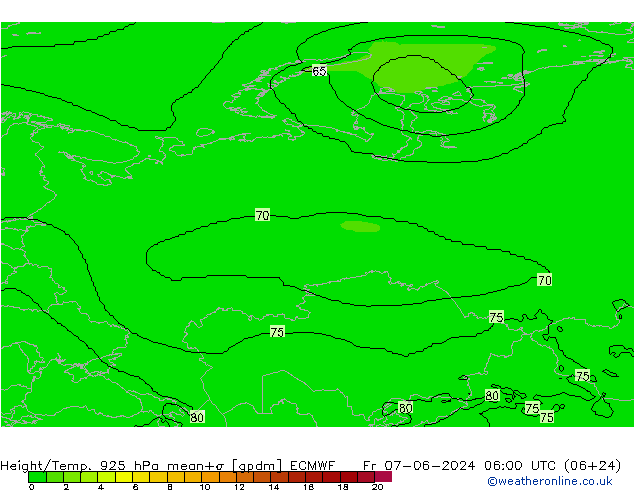 Height/Temp. 925 hPa ECMWF pt. 07.06.2024 06 UTC