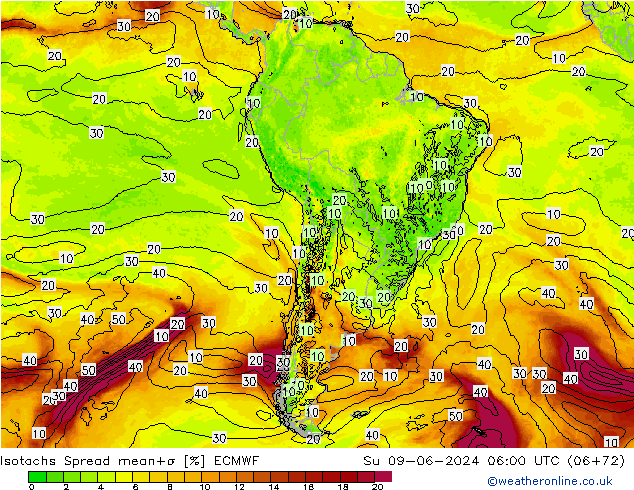 Isotachen Spread ECMWF So 09.06.2024 06 UTC