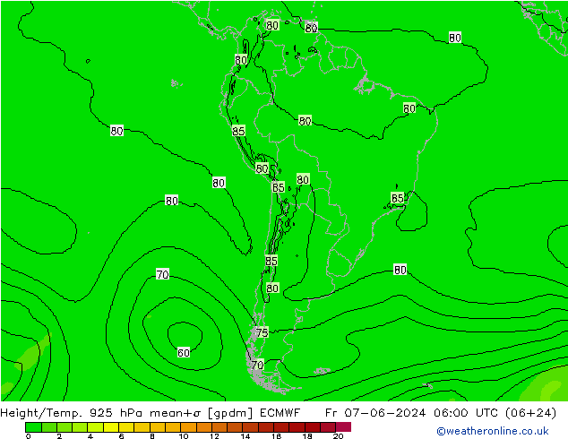 Yükseklik/Sıc. 925 hPa ECMWF Cu 07.06.2024 06 UTC