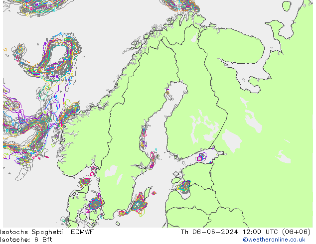 Isotachs Spaghetti ECMWF чт 06.06.2024 12 UTC