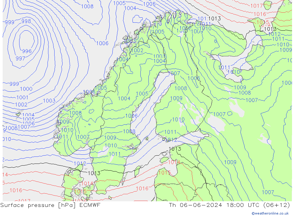 Bodendruck ECMWF Do 06.06.2024 18 UTC