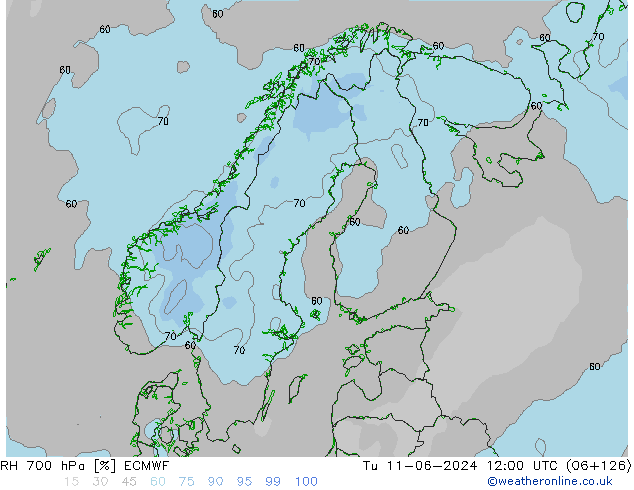 RV 700 hPa ECMWF di 11.06.2024 12 UTC