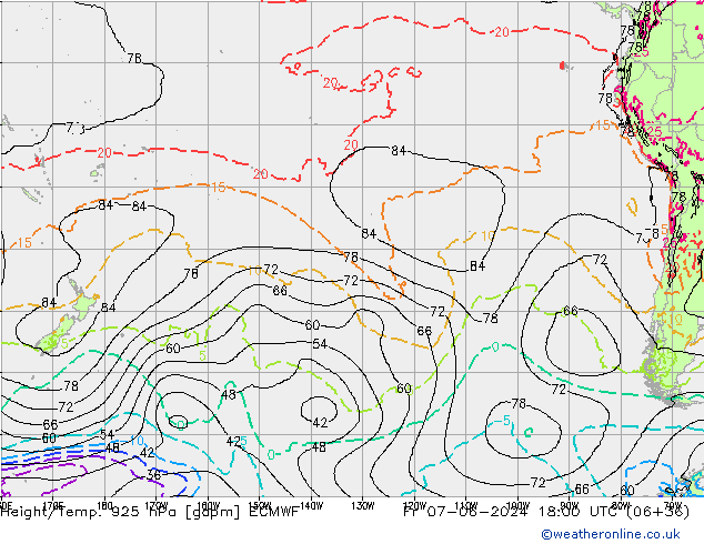 Yükseklik/Sıc. 925 hPa ECMWF Cu 07.06.2024 18 UTC