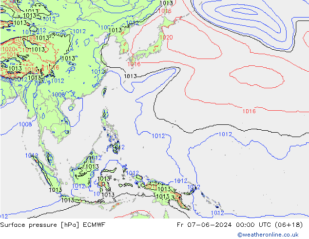 Yer basıncı ECMWF Cu 07.06.2024 00 UTC