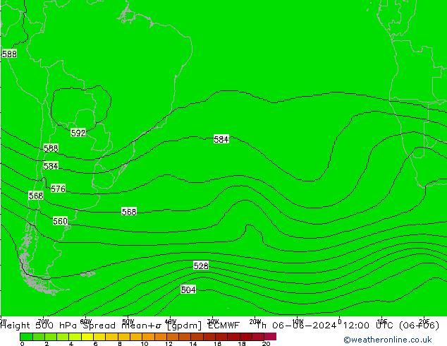 Height 500 hPa Spread ECMWF  06.06.2024 12 UTC