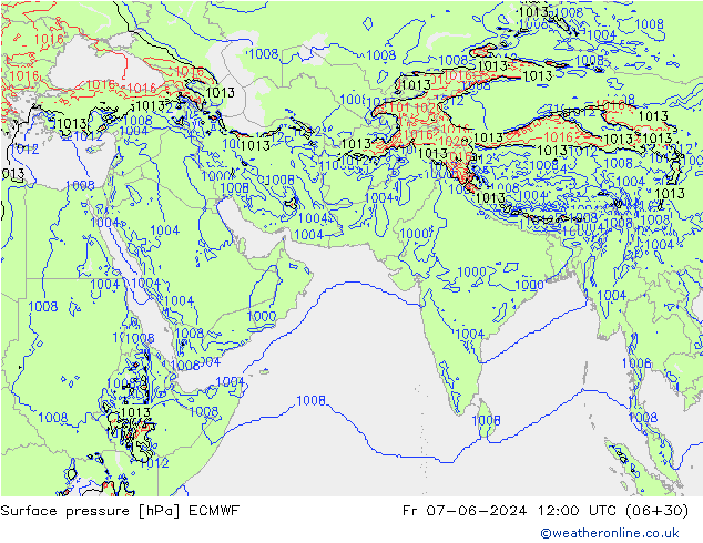 pression de l'air ECMWF ven 07.06.2024 12 UTC