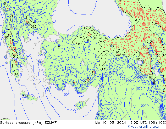 pression de l'air ECMWF lun 10.06.2024 18 UTC