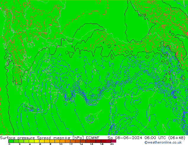 pression de l'air Spread ECMWF sam 08.06.2024 06 UTC