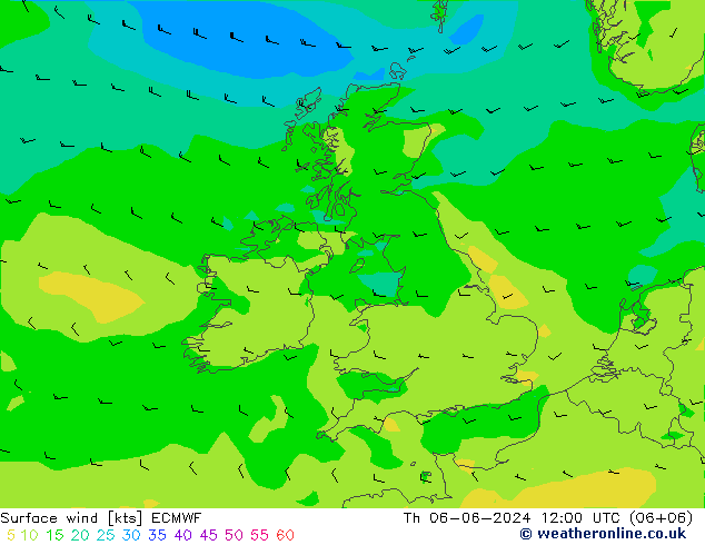 Surface wind ECMWF Th 06.06.2024 12 UTC