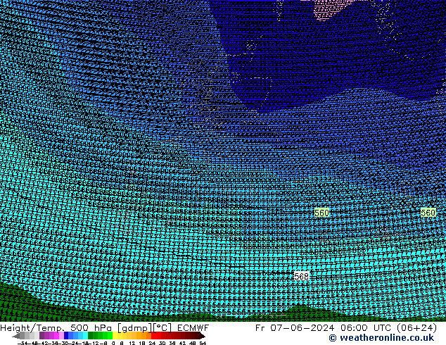 Height/Temp. 500 hPa ECMWF  07.06.2024 06 UTC