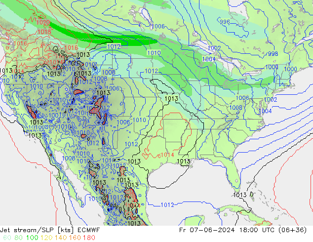 Jet stream/SLP ECMWF Fr 07.06.2024 18 UTC