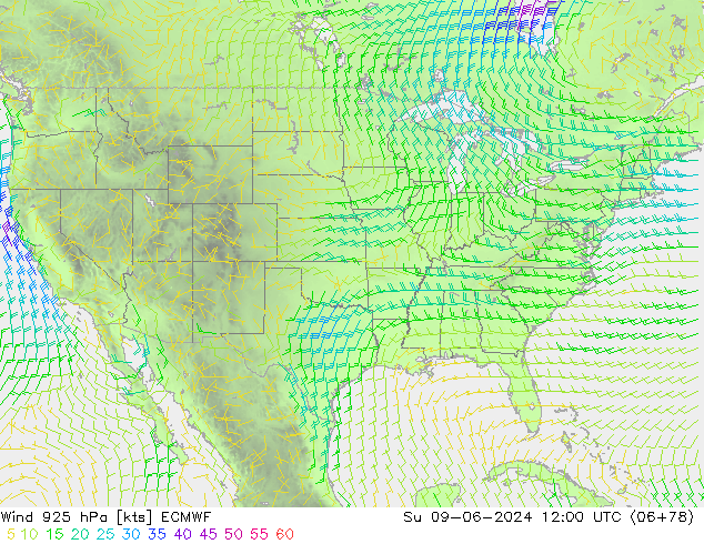 Wind 925 hPa ECMWF Su 09.06.2024 12 UTC