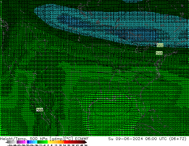 Height/Temp. 500 hPa ECMWF  09.06.2024 06 UTC