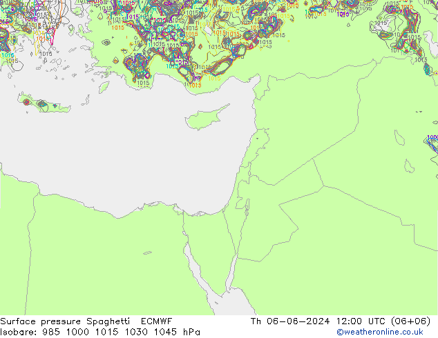 Yer basıncı Spaghetti ECMWF Per 06.06.2024 12 UTC