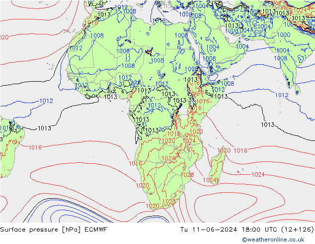 pression de l'air ECMWF mar 11.06.2024 18 UTC