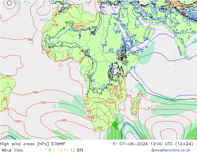 Windvelden ECMWF vr 07.06.2024 12 UTC