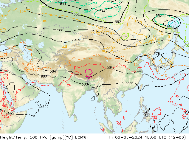 Height/Temp. 500 гПа ECMWF чт 06.06.2024 18 UTC