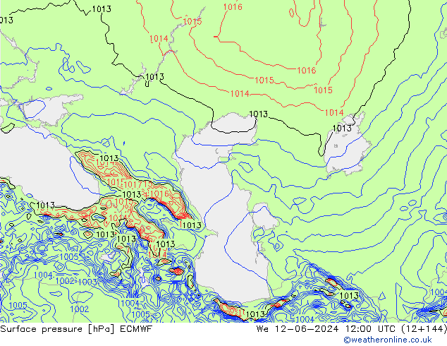 Yer basıncı ECMWF Çar 12.06.2024 12 UTC