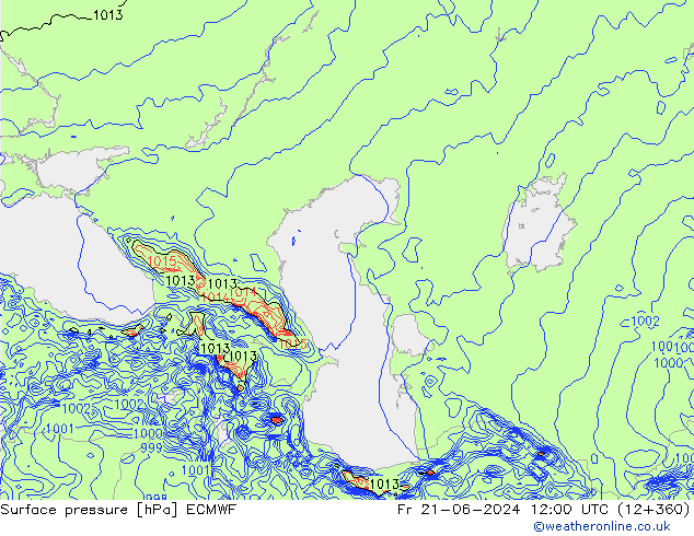 Surface pressure ECMWF Fr 21.06.2024 12 UTC