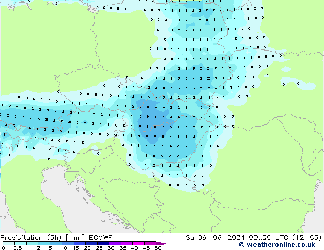 opad (6h) ECMWF nie. 09.06.2024 06 UTC