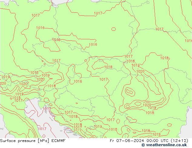 Surface pressure ECMWF Fr 07.06.2024 00 UTC