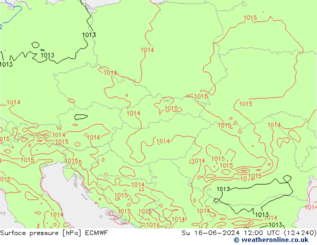 pressão do solo ECMWF Dom 16.06.2024 12 UTC