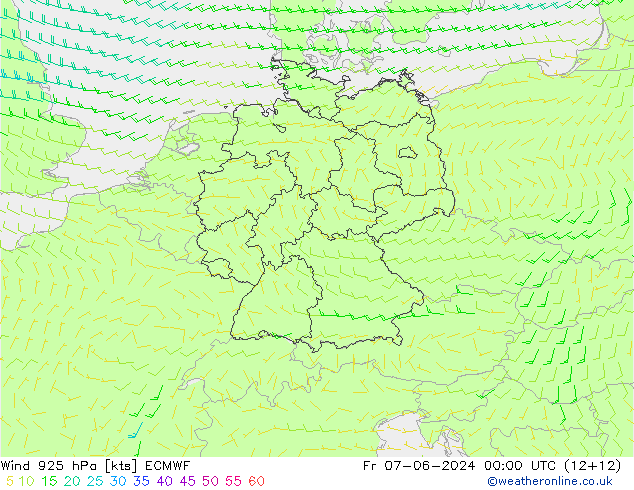 Wind 925 hPa ECMWF vr 07.06.2024 00 UTC