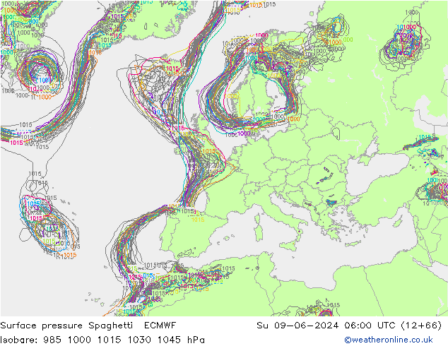 ciśnienie Spaghetti ECMWF nie. 09.06.2024 06 UTC