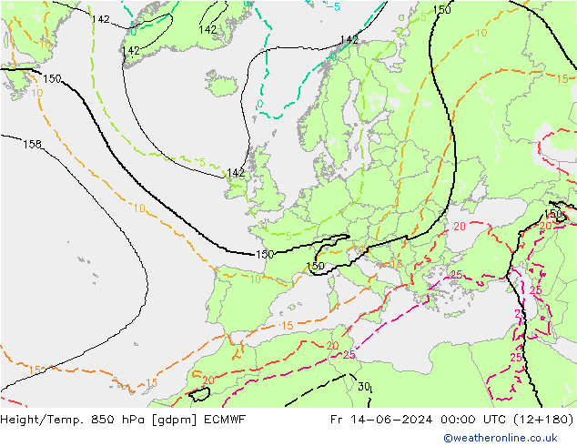 Height/Temp. 850 hPa ECMWF  14.06.2024 00 UTC