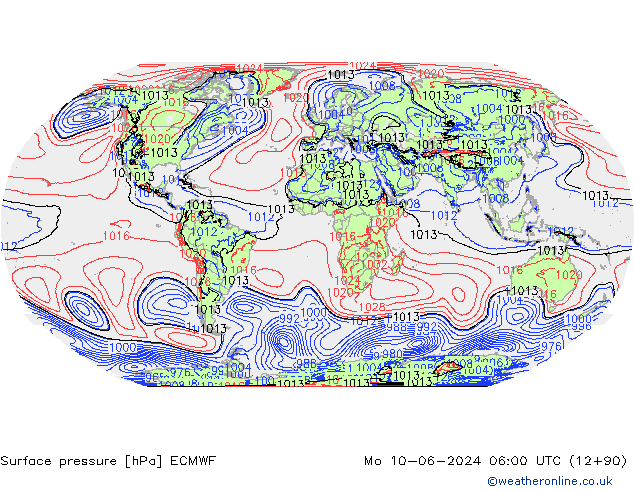 Surface pressure ECMWF Mo 10.06.2024 06 UTC