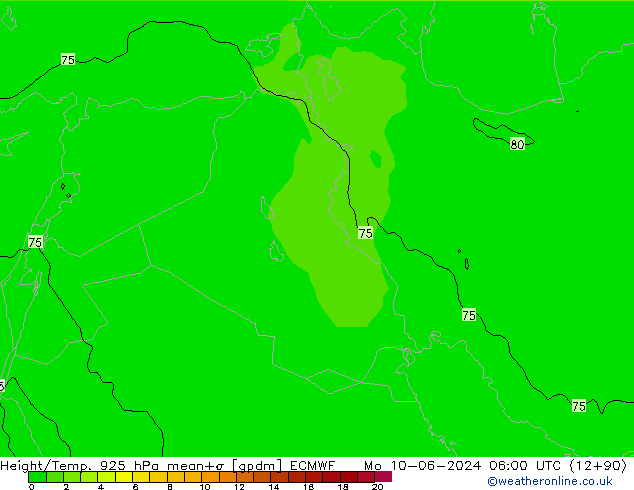 Geop./Temp. 925 hPa ECMWF lun 10.06.2024 06 UTC