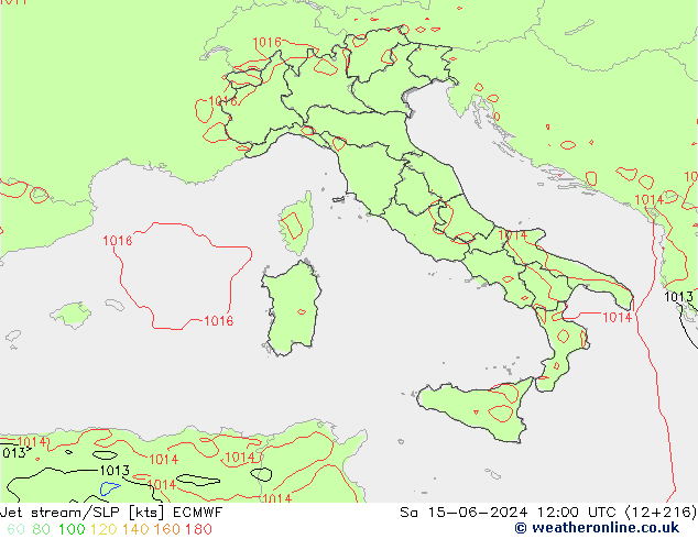 Corrente a getto ECMWF sab 15.06.2024 12 UTC