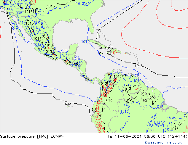 Bodendruck ECMWF Di 11.06.2024 06 UTC