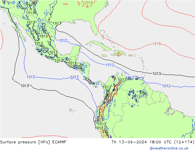 Yer basıncı ECMWF Per 13.06.2024 18 UTC